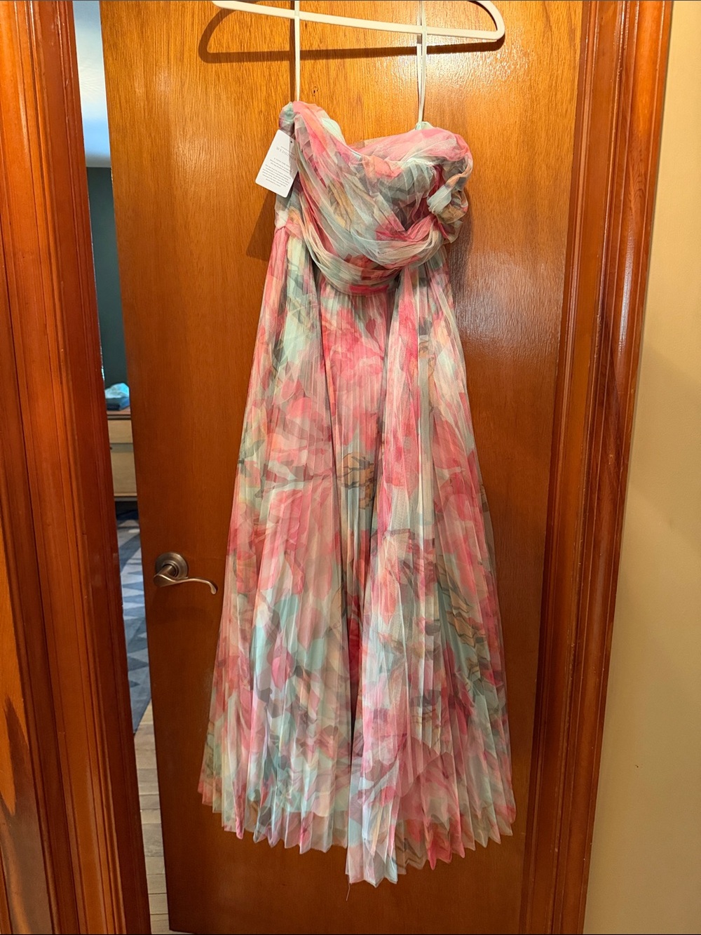 Hutch x Anthropologie Floral Tulle Dress Mint Size 8 NWT